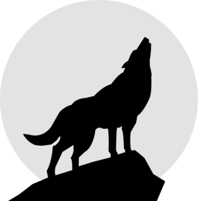 Drawn Mountain Wolf - Wolf Silhouette (399x400), Png Download