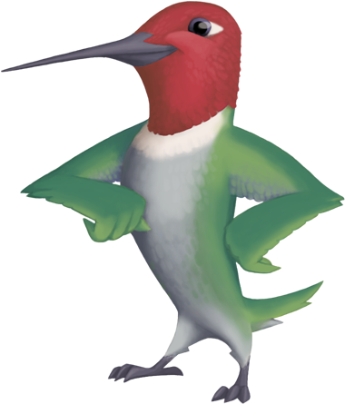 Agent Ah - Ruby-throated Hummingbird (380x510), Png Download
