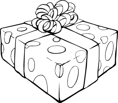 Drawing Christmas Gift Line Art - Srecan Rodjendan Na Nemackom (388x340), Png Download