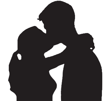 0 Flares Twitter - People Kissing Silhouette (400x388), Png Download