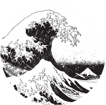 Large Oriental Wave Gobo - Great Wave Off Kanagawa (kanagawa Oki Nami Ura), From (400x400), Png Download