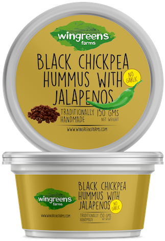 Black Chickpea Hummus With Jalapenos Online - Wingreens Hummus (500x500), Png Download