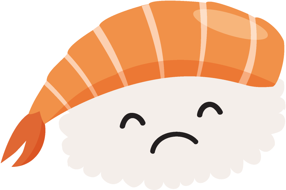 Shrimp Sushi Sticker - Sushi Cartoon Png (926x616), Png Download