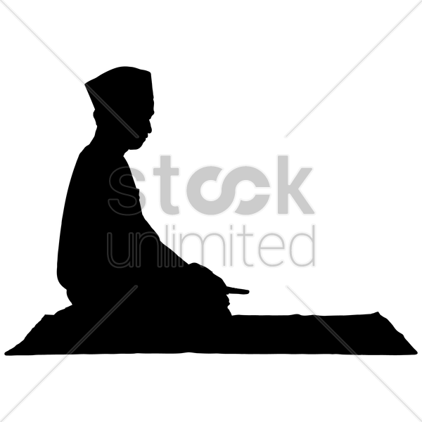 Silhouette Of A Man Praying V矢量图形 - Muslim Man Praying Silhouette (600x600), Png Download