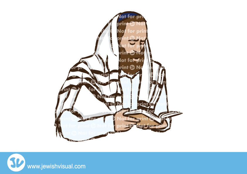 איש מתפלל עם טלית (842x595), Png Download