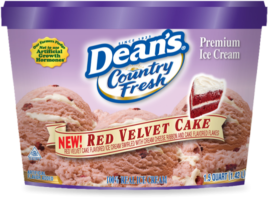 Dean's Country Fresh Premium Red Velvet Cake Ice Cream - Country Fresh Ice Cream, Premium, Happy Birthday Cake (547x900), Png Download