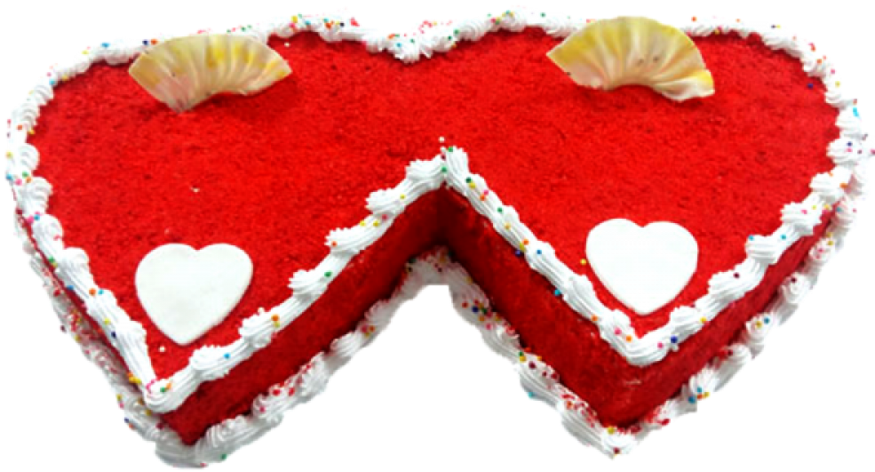 Red Velvet Heart Cake - Cake (1000x1000), Png Download