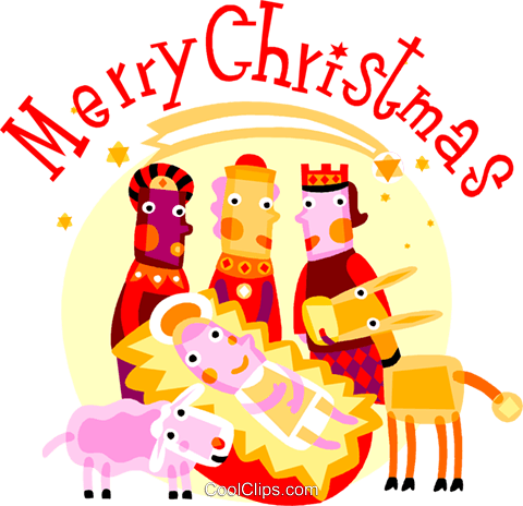 Wise Men With Baby Jesus And Animals Royalty Free Vector - Baby Jesus (480x464), Png Download