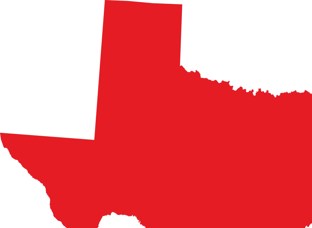 Big Red X Transparent Background - Red Texas With Transparent Background (1000x731), Png Download
