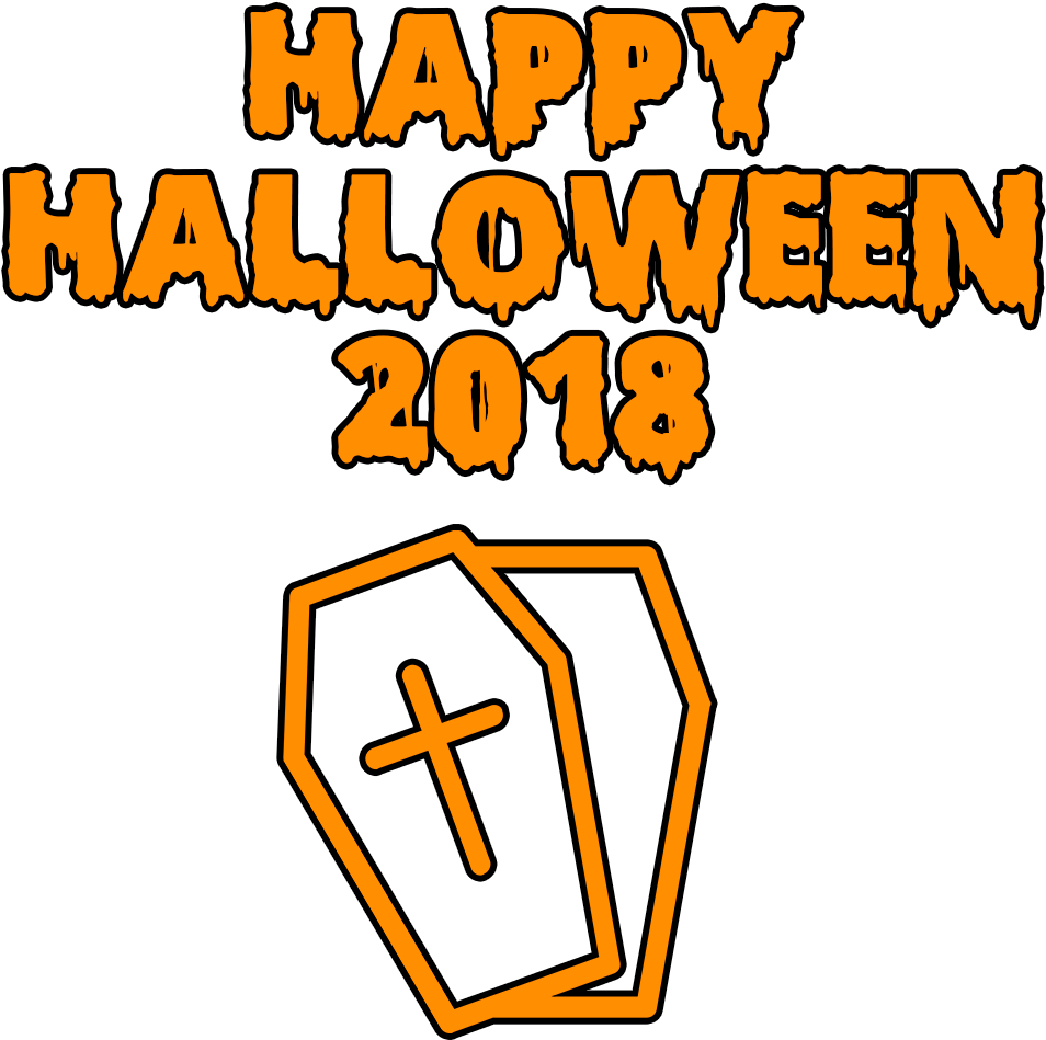 Happy Halloween 2018 Scary Coffin Bloody Font - Clipart Happy Halloween Transparent (1000x1000), Png Download
