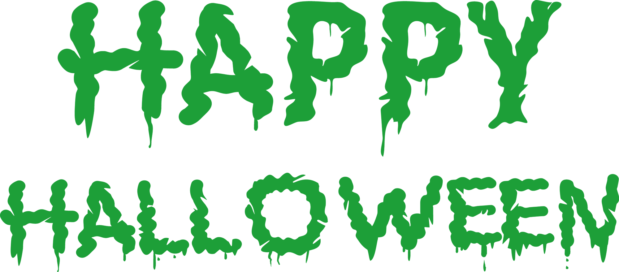Green Happy Halloween Text - Happy Halloween At Work (2000x879), Png Download