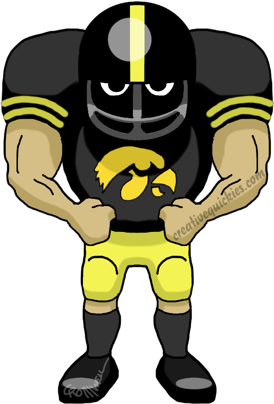 Iowa City Iowa Hawkeyes - New Orleans Saints Cartoon (752x940), Png Download