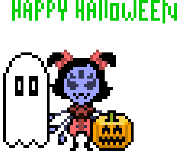Happy Halloween - Muffet Pixel Art (620x560), Png Download