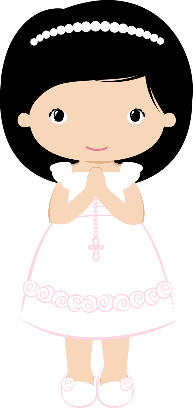 Resultado De Imagen De Manualidad Caliz Comunion First - First Communion Girl Clipart (667x1408), Png Download