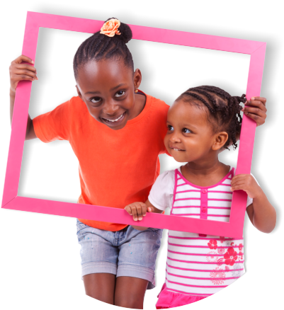 2 Kid Holding Color Pink Square - Picture Frame (490x510), Png Download