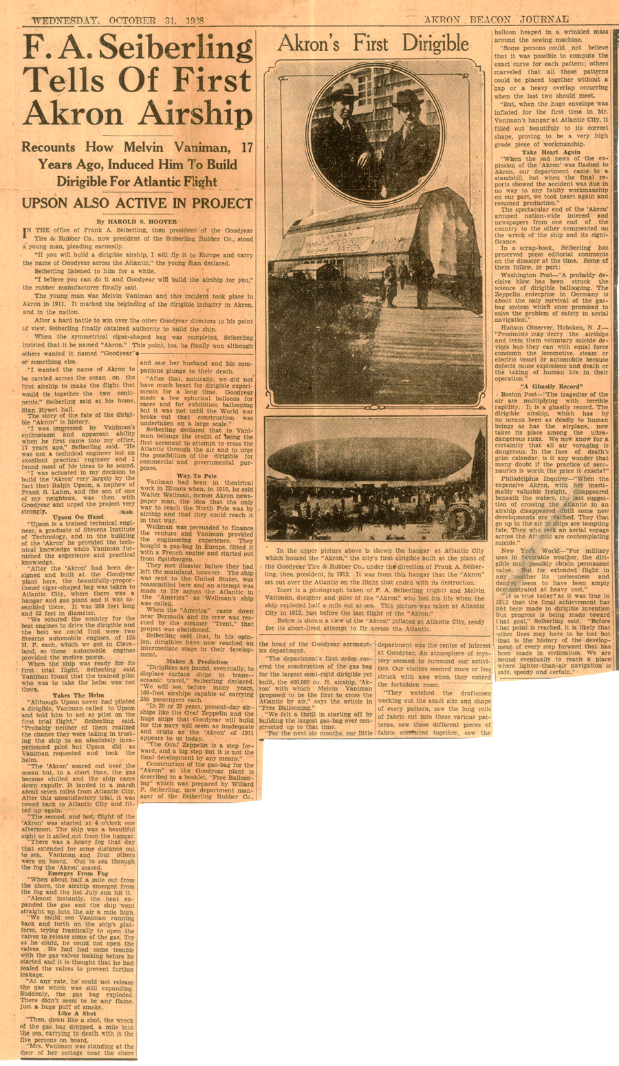 How The Goodyear Blimp Got Its Start - Stan Hywet Hall & Gardens (900x1550), Png Download