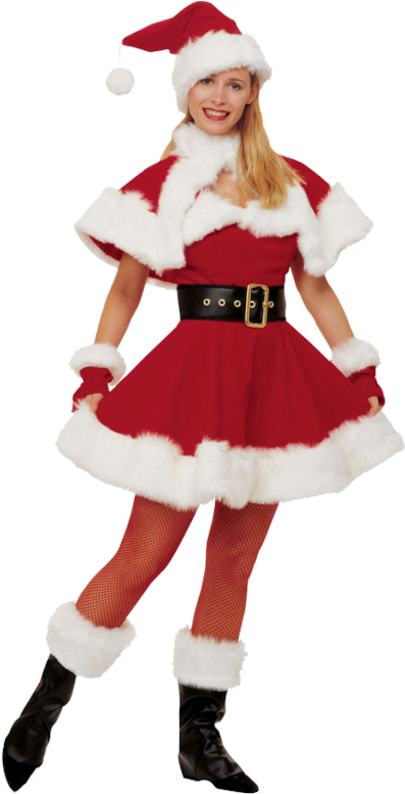 Image Sc 1 St Ebay - Miss Santa Costume Adult Mrs Claus Christmas Outfit (500x793), Png Download