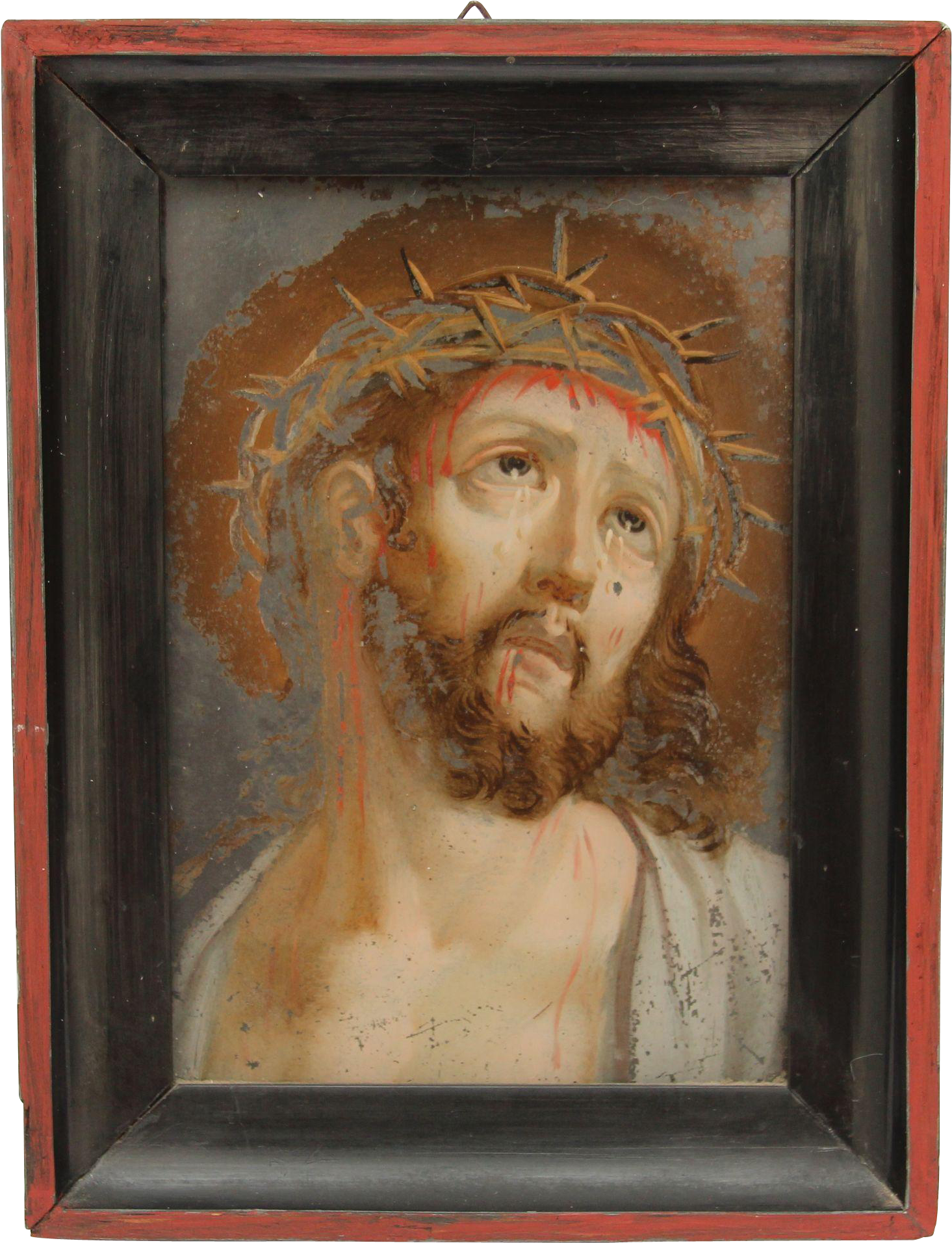19th Century Reverse Glass Painting Of Jesus With The - Reverse Glass Painting (1911x1911), Png Download