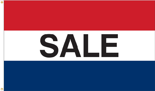 Sale Flag Red/white/blue - American Eagle Sale Message Flag (520x416), Png Download