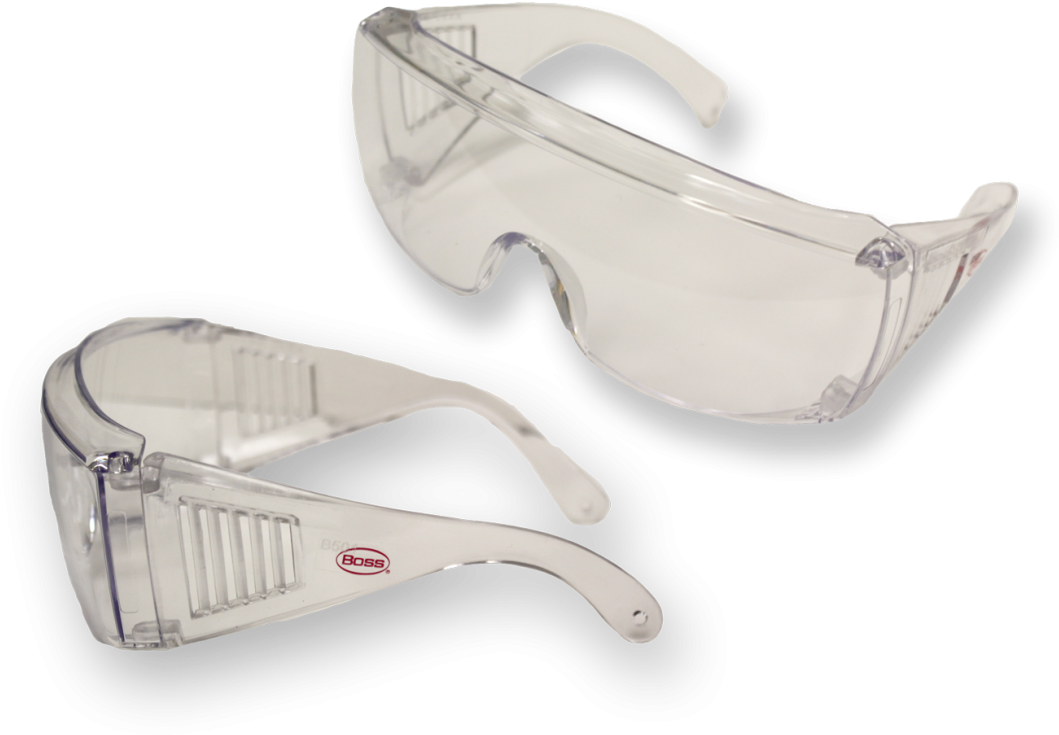 Boss® Over The Glasses Safety Glass Clear - Boss B501c Clear Over The Glass Safety Glasses, Clear (1200x949), Png Download