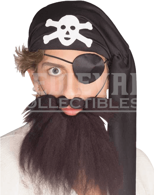 Pirate Beard And Mustache Set - Adult Beard - Pirate Beard And Moustache - Adult One (692x692), Png Download
