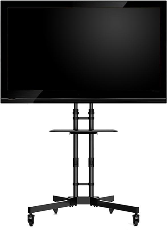 40" Hdtv W/ Stand - Fleximounts C06 Mobile Tv Cart Lcd Stand (611x826), Png Download
