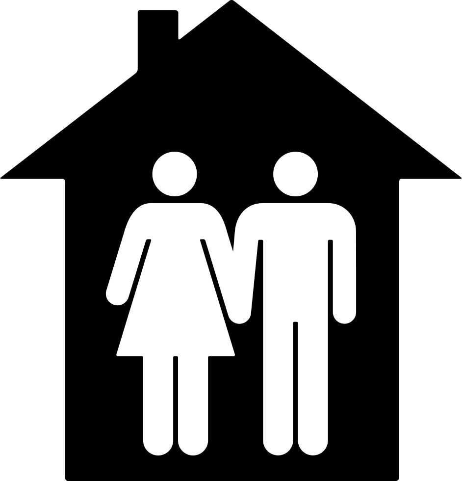 Man And Woman Couple In Home Comments - Couple Icon Png White (942x980), Png Download