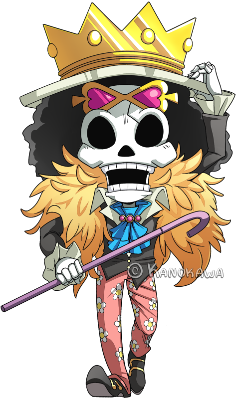 Brook - One Piece Chibi Png (575x800), Png Download
