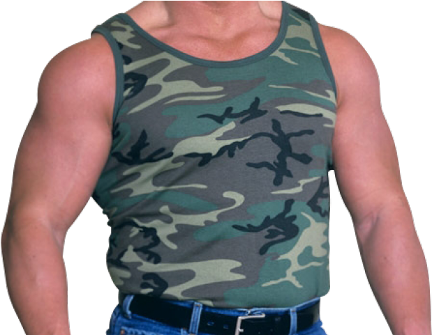 Steve Austin Png Transparent Images - Camo Muscle Shirt Medium (640x480), Png Download