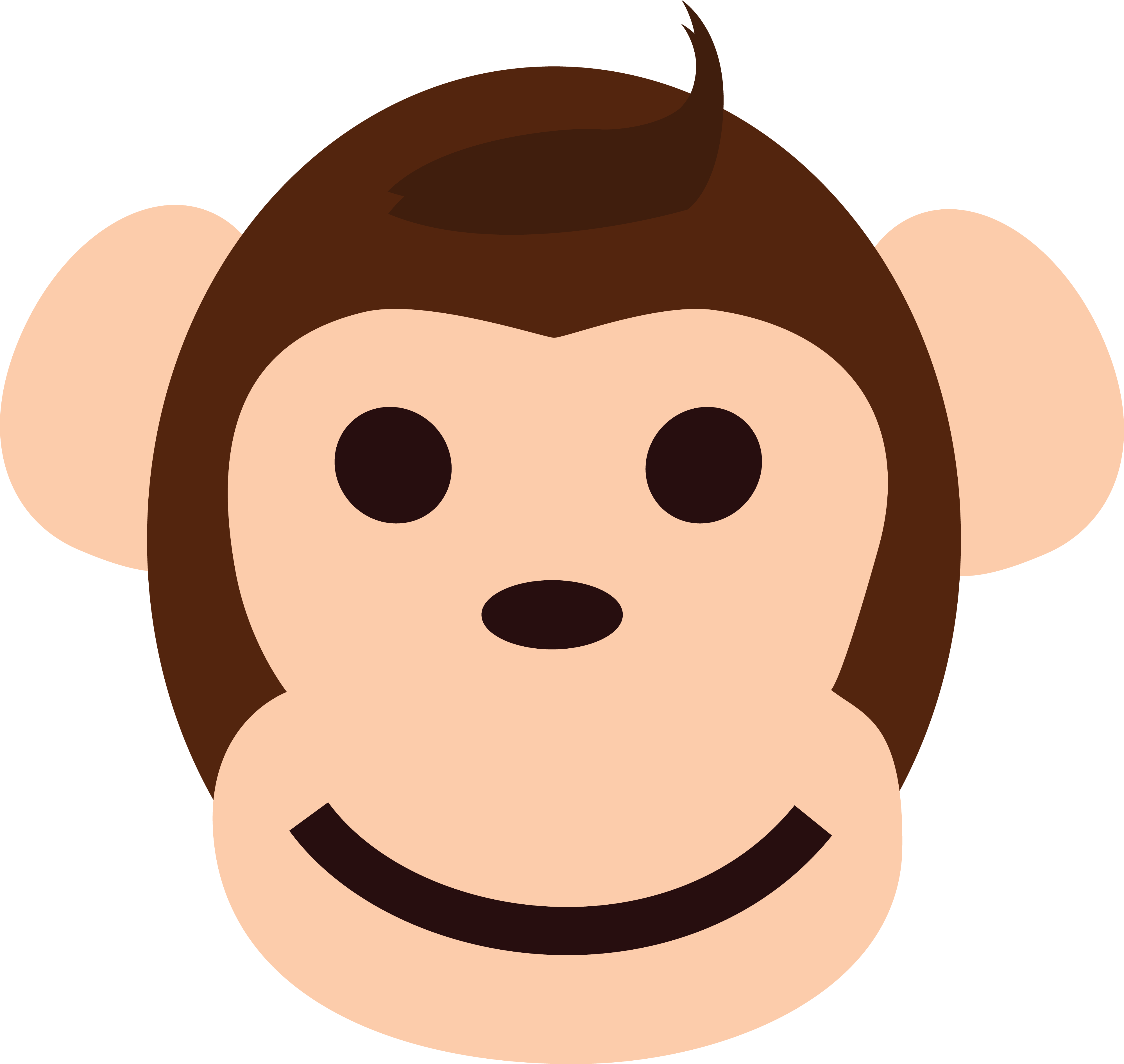 Free Clipart Of A Happy Monkey Face - Monkey Face Png (4000x3786), Png Download