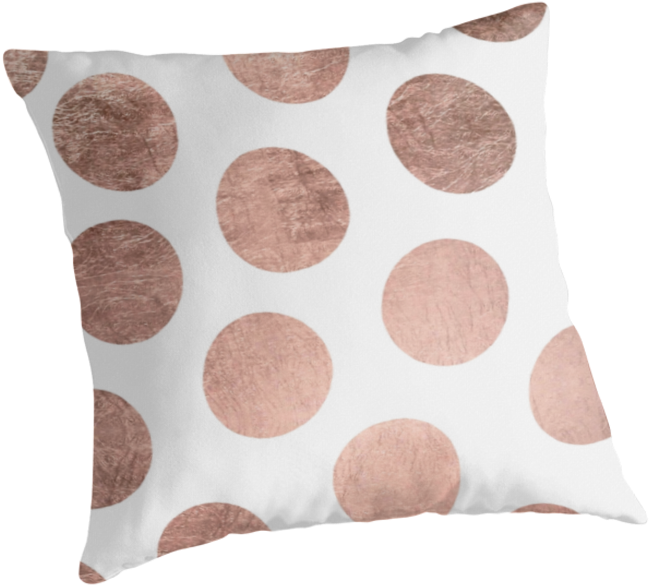 "modern Faux Rose Gold Hand Drawn Polka Dots" Throw - Moderne Gezeichnete Polkapunkte Der Postkarte (875x875), Png Download