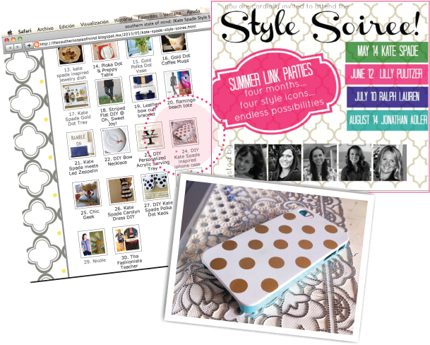 Kate Spade Style Soiree Invite - Motif (636x511), Png Download