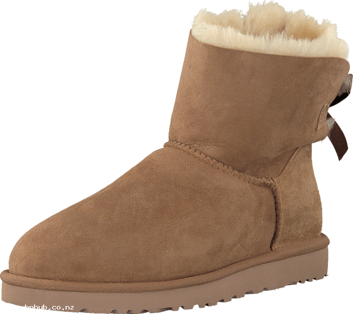 Ugg Australia Mini Bailey Bow Chestnut 52720-01 Womens - Ugg Women's Mini Bailey Bow Ii (705x628), Png Download
