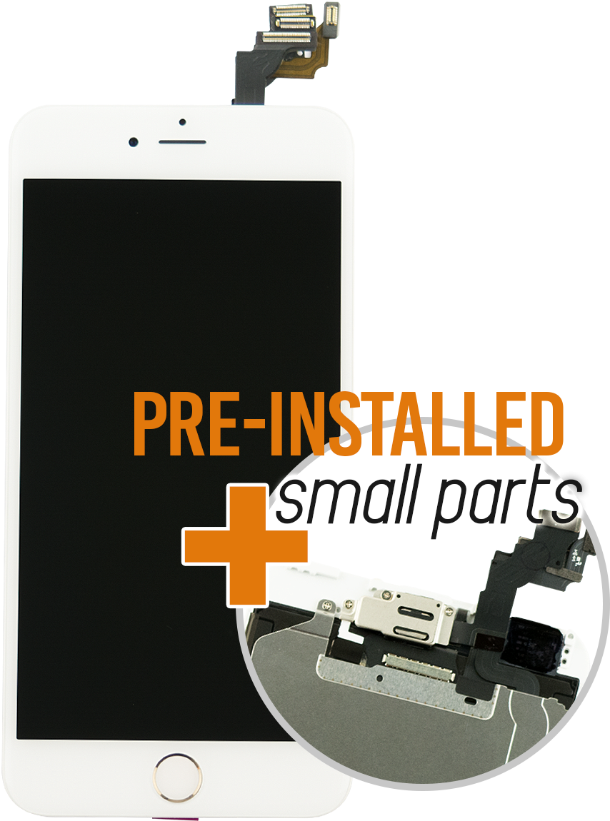Iphone 6 Plus White/gold Display Assembly With Front (1200x1200), Png Download