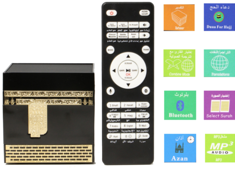 Kaaba Design Bluetooth Holy Quran Speaker, Azan/prayer/nimaz - Alfajr 1115 Kaaba Design Bluetooth Holy Quran/ayat/surah (479x349), Png Download