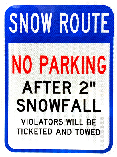 Snow Route Sign - Brady 129624 No Parking Beyond This Sign No Parking (450x603), Png Download