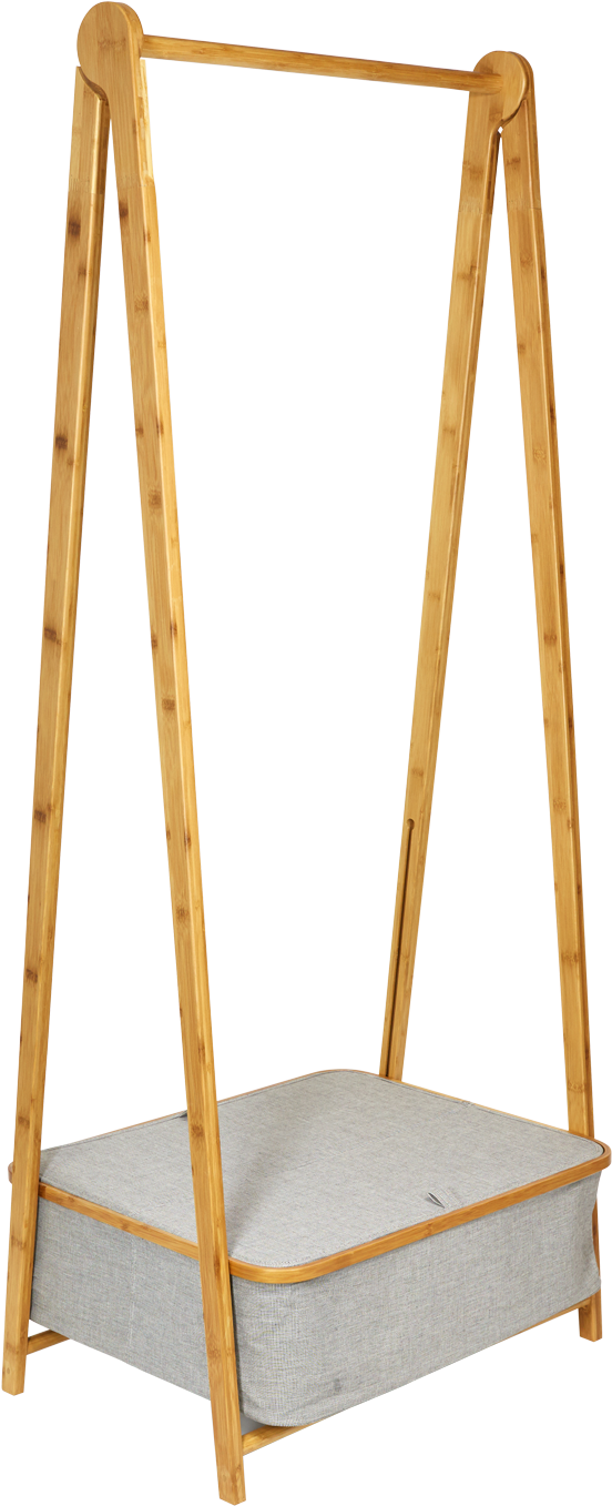 Top Portable Clothes Rack Commercial - Island Fabric 2 Folding Bamboo Garment Rack (1500x1500), Png Download