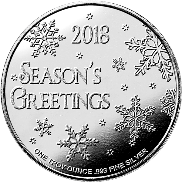 Holiday Rounds - Christmas Silver Bullion (600x600), Png Download