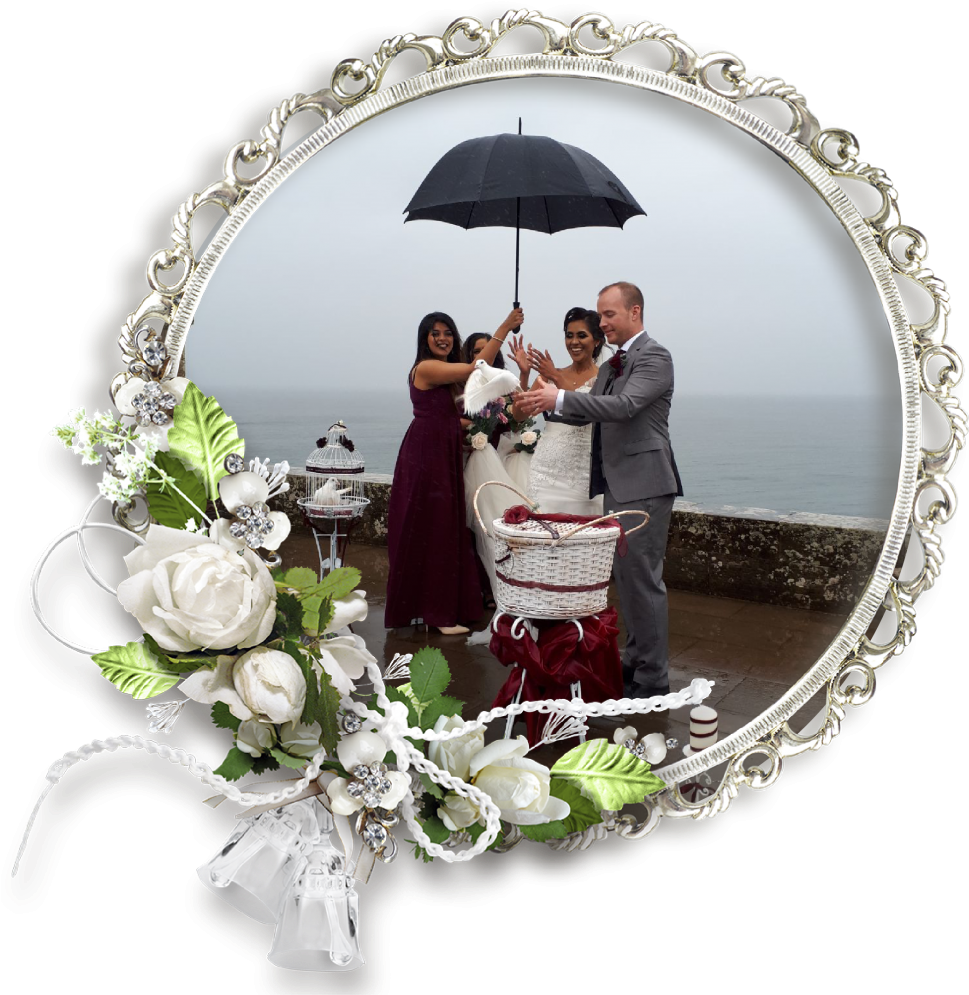 The Weather Was Not On Our Side But Never The Less - Round Photo Wedding Frames (1024x1013), Png Download