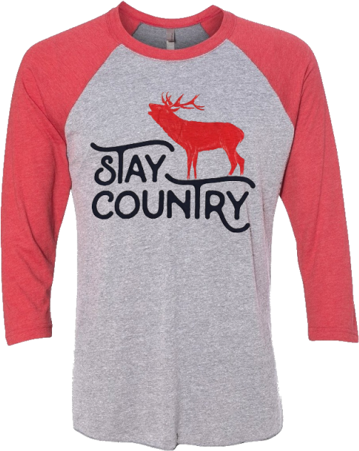 Unisex Heather Grey And Red Raglan - Mens Raglan Country Shirt (640x640), Png Download