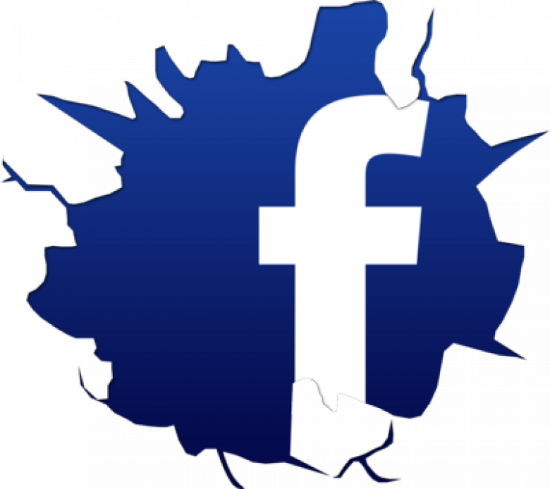 Http - //www - Officialpsds - - Facebook Cracked Logo (780x694), Png Download