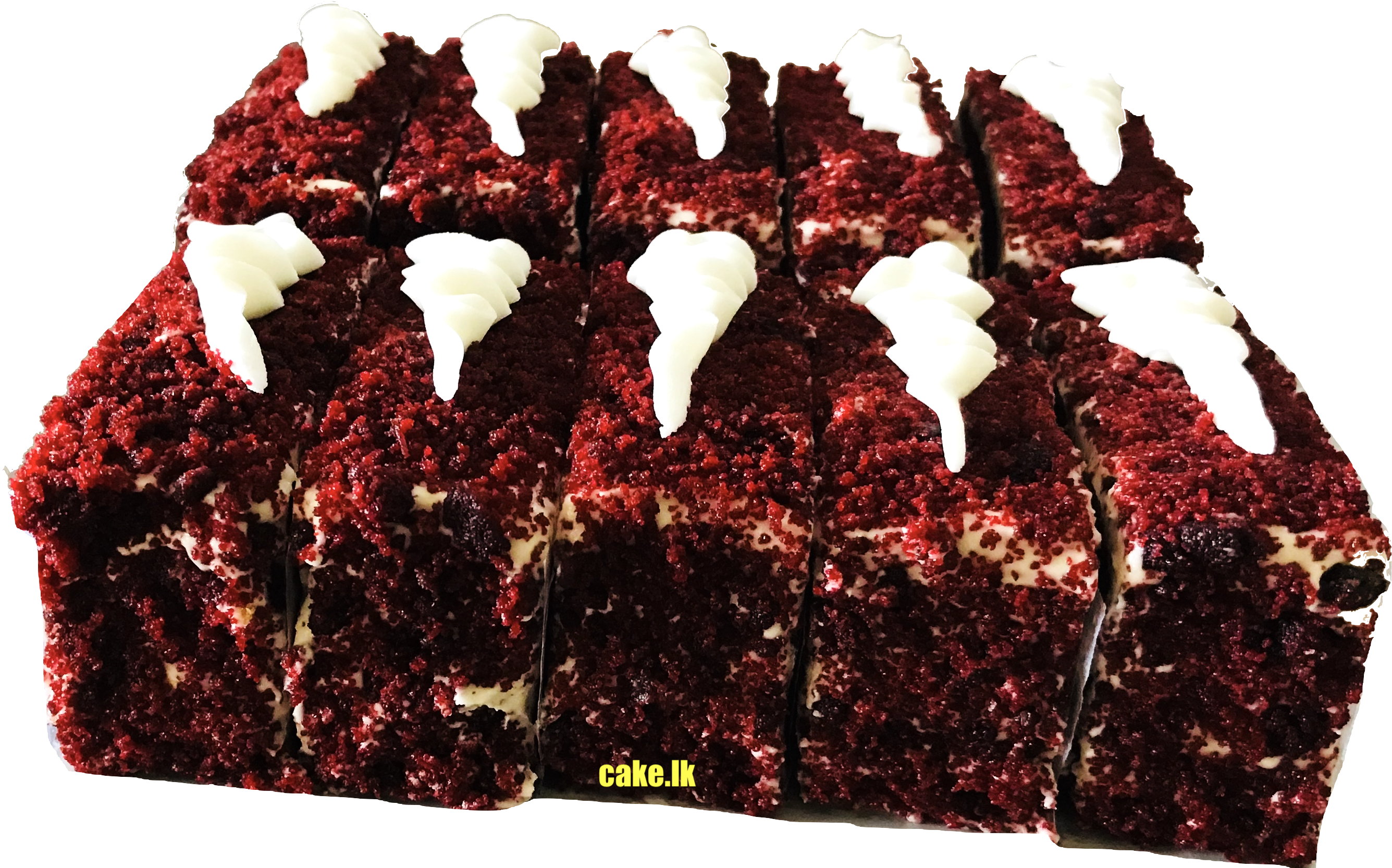 Red Velvet Cake Pieces - Cake (2738x1702), Png Download