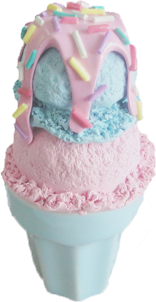 Ice Cream Png Tumblr - Pink And Blue Ice Cream (500x667), Png Download