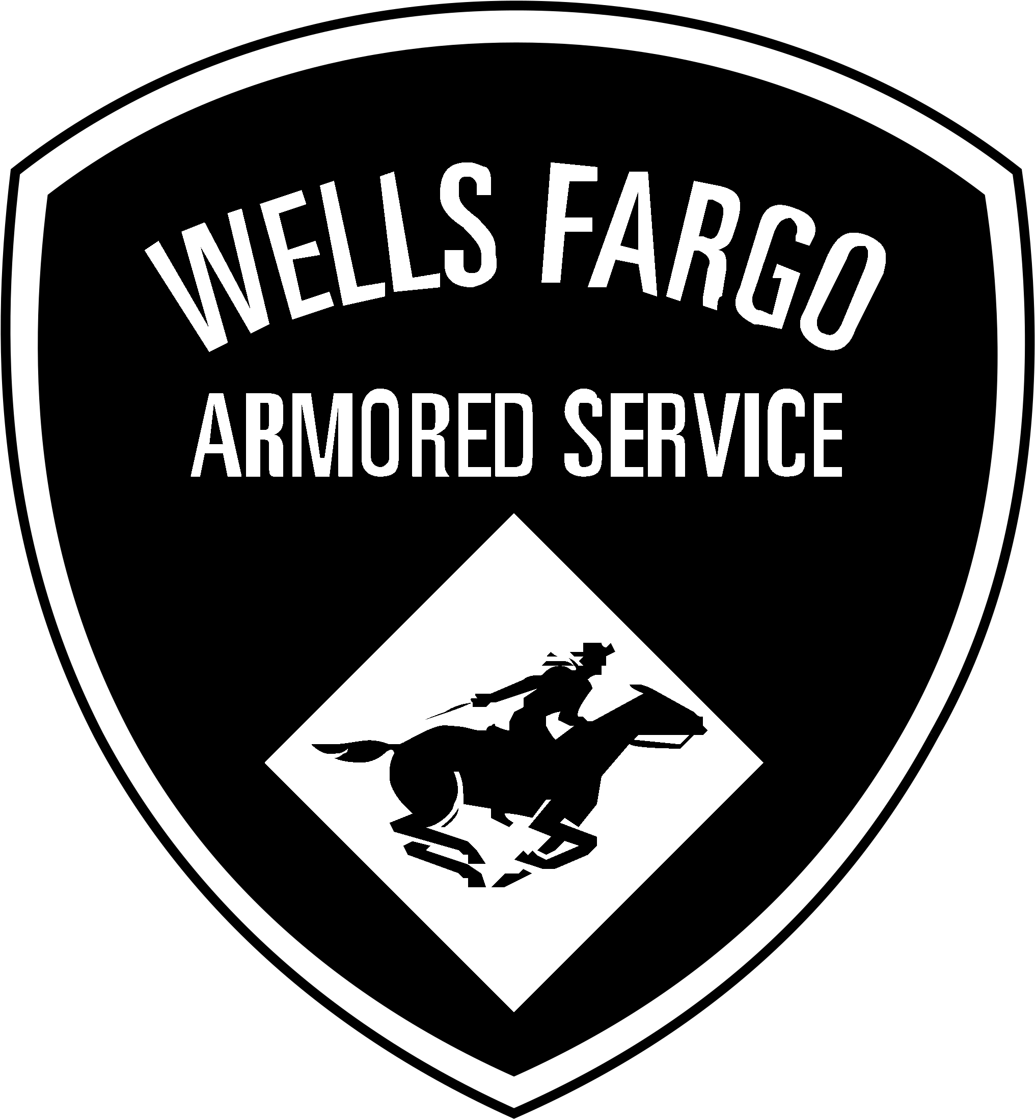 Wells Fargo Armored Service Logo Black And Ahite - Courier (2400x2400), Png Download