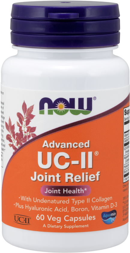 Uc-ii® Advanced Joint Relief Veg Capsules - Now L Tyrosine 500 Mg (476x880), Png Download