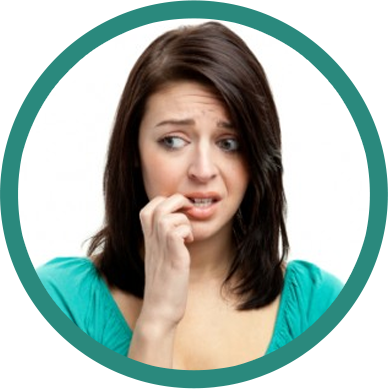 Or - - Anxious Woman (388x389), Png Download