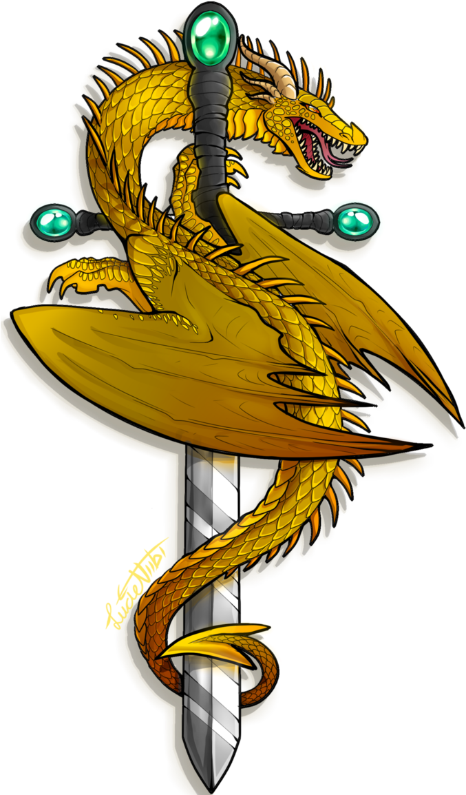 Is It A Tiny Dragon Or A Really Big Sword Hmmm - Dragon Wrapped Around A Sword (683x1170), Png Download