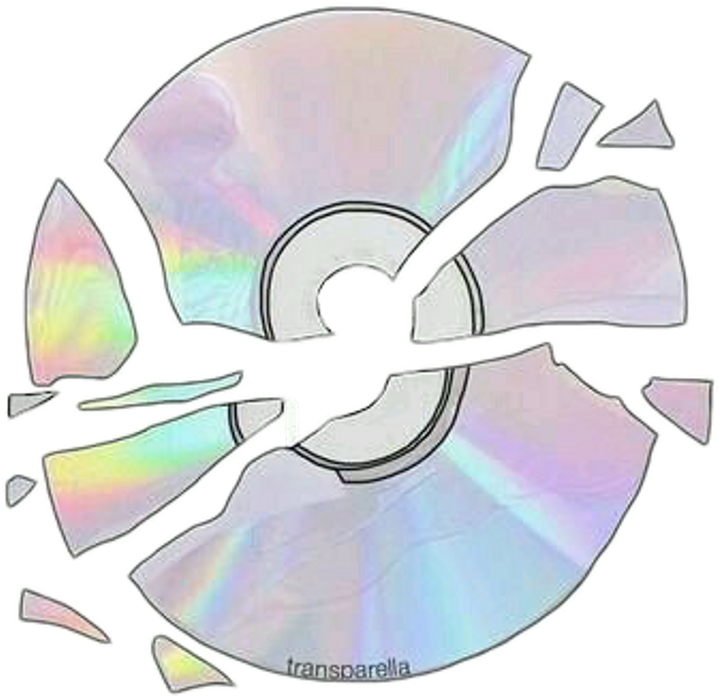 Clip Art Library Download Cd Drawing Aesthetic - Broken Dvd Png (1024x1024), Png Download