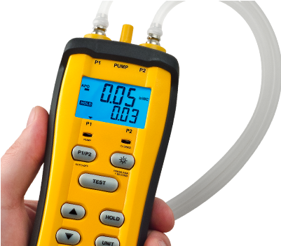 Manometer With Air Pump For Pressure Switch Calibration - Fieldpiece 2-port Manometer With Inbuilt Air Pump Sdmn6 (900x900), Png Download