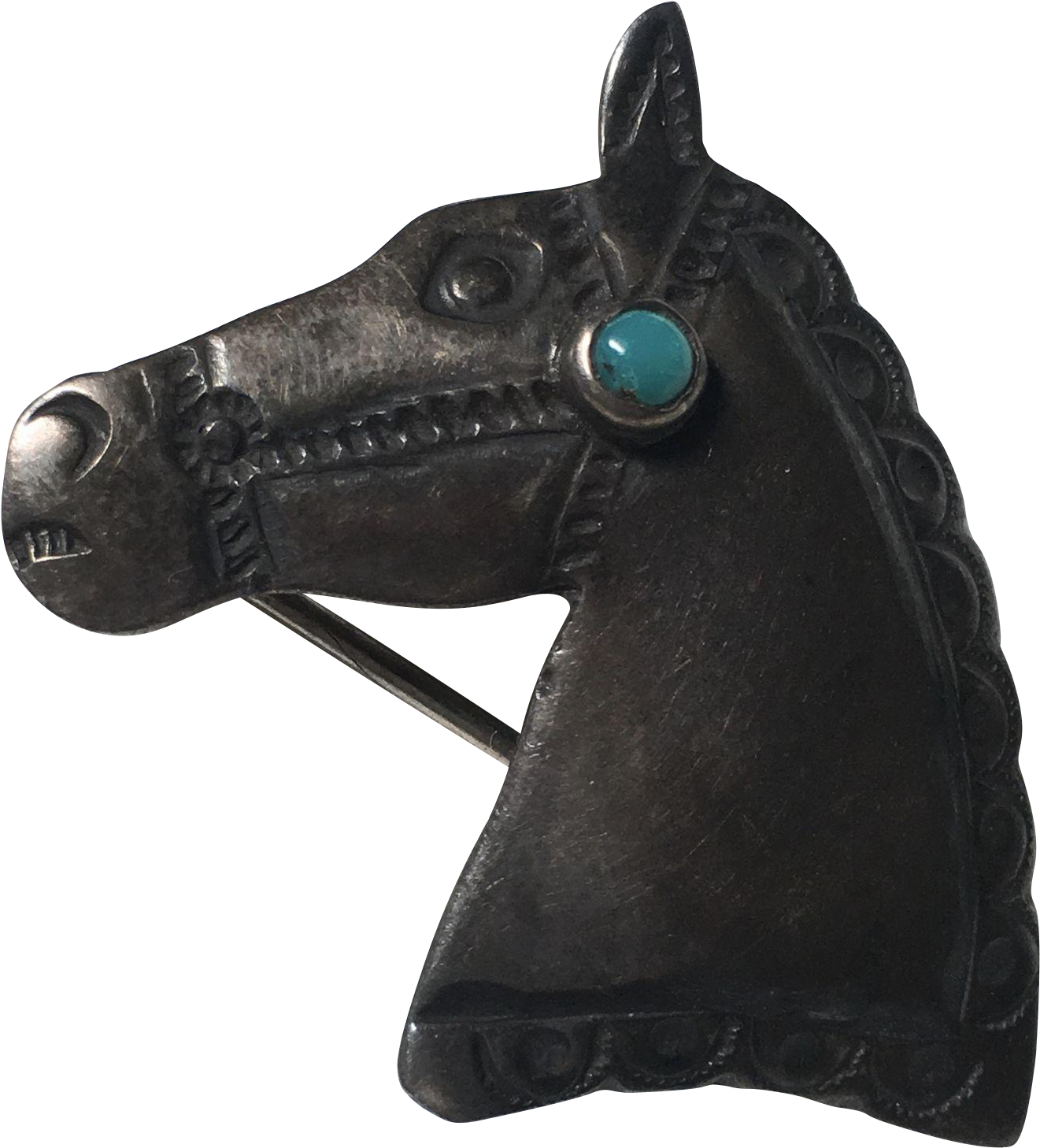 Vintage Native American Sterling Silver Horse Head - Horse (1457x1457), Png Download